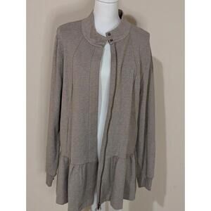 Light Brown Cabi Zip Up Long Sleeve Jacket Size XL Flare Buttom